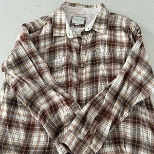 American Eagle Outfitters Brown Plaid Shirt